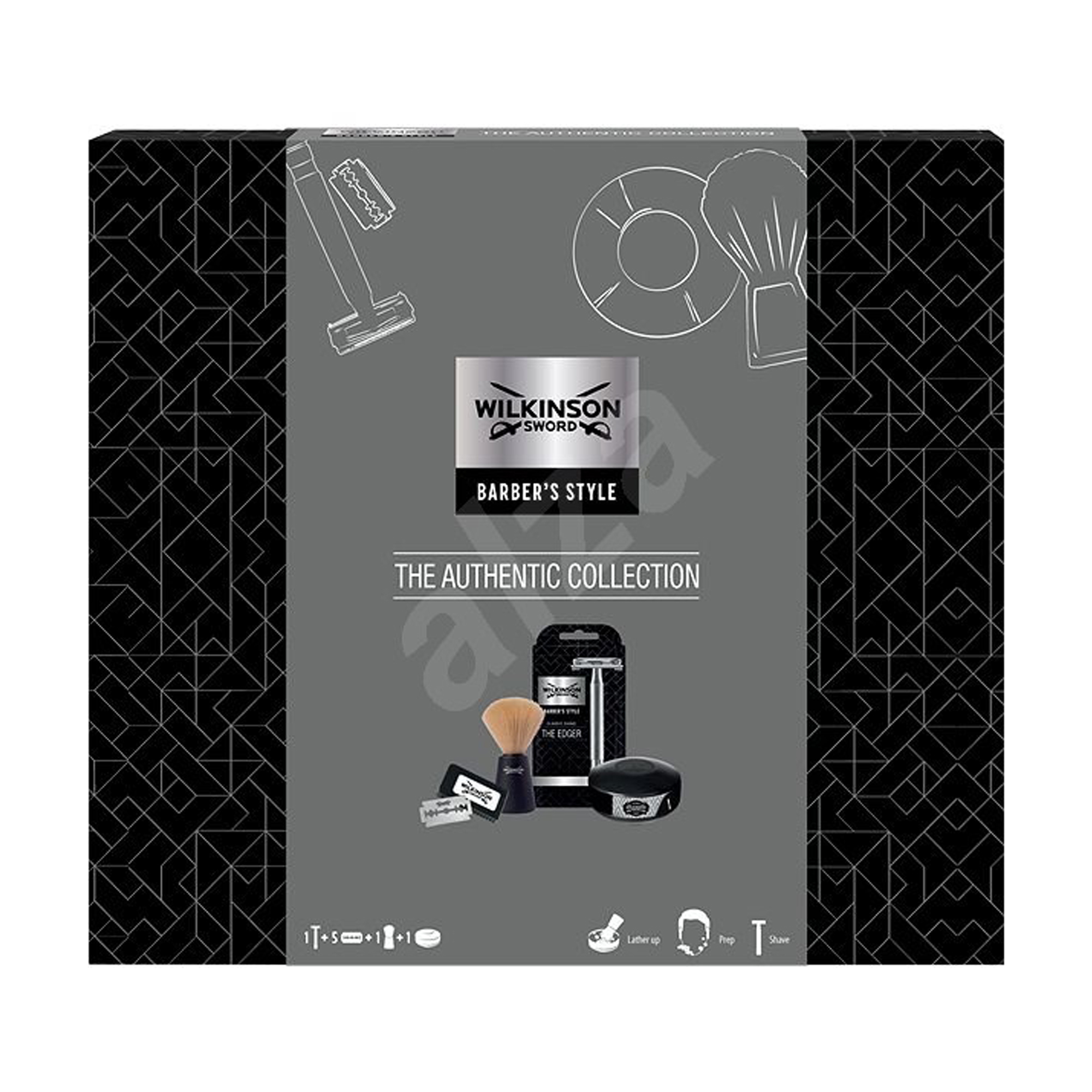 Набір для гоління чоловічий Wilkinson Sword Barber's Style The Authentic Collection (бритва + змінні леза, 5 шт + мило, 125 г + помазок)
